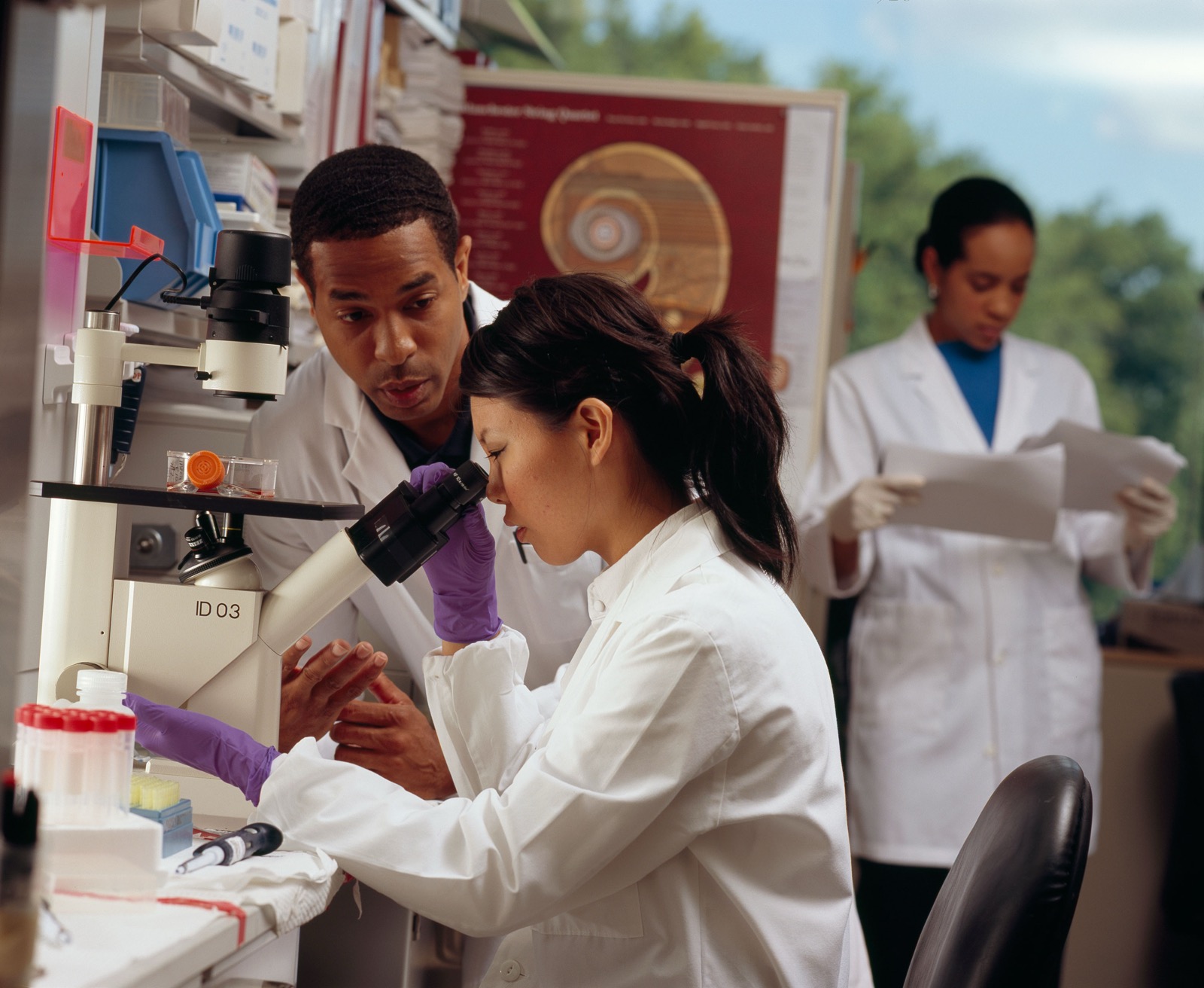 Analyst performing sample preparation in the laboratory